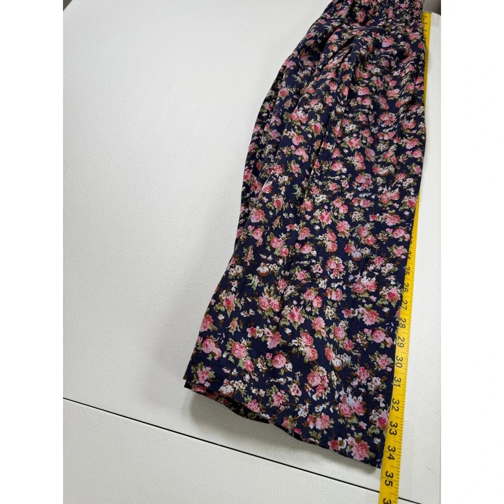 Hunters Run Floral Maxi Skirt Women S Navy Vintage Ditsy Floral Cottagecore Boho - Picture 4 of 7